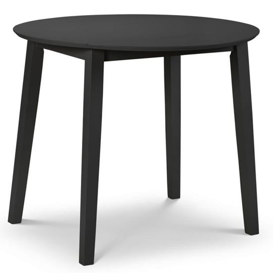 Calista Round Drop-Leaf Wooden Dining Table In Black_1