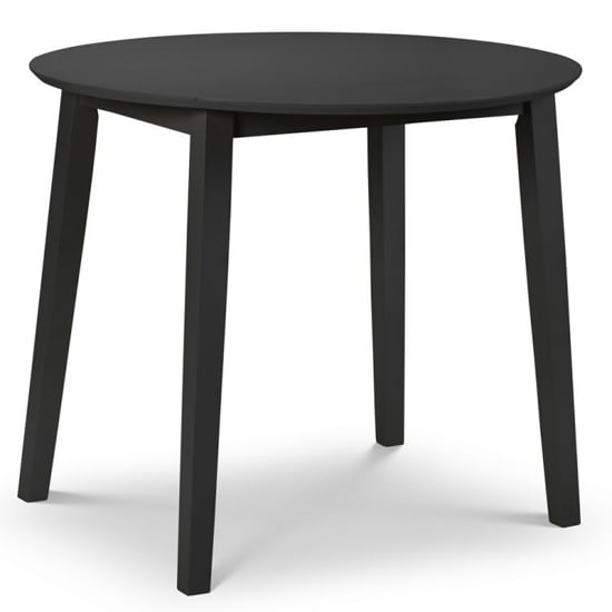 Product photograph of Calista Round Drop-leaf Wooden Dining Table In Black from Furniture in Fashion