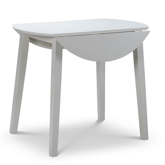 Calista Round Drop-Leaf Wooden Dining Table In Grey_2