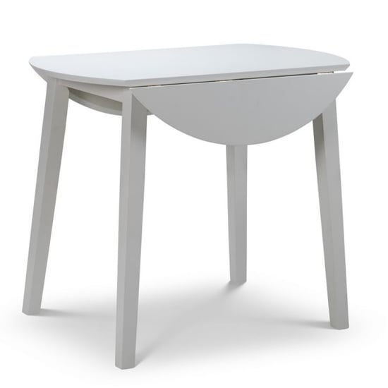 Calista Round Drop-Leaf Wooden Dining Table In Grey