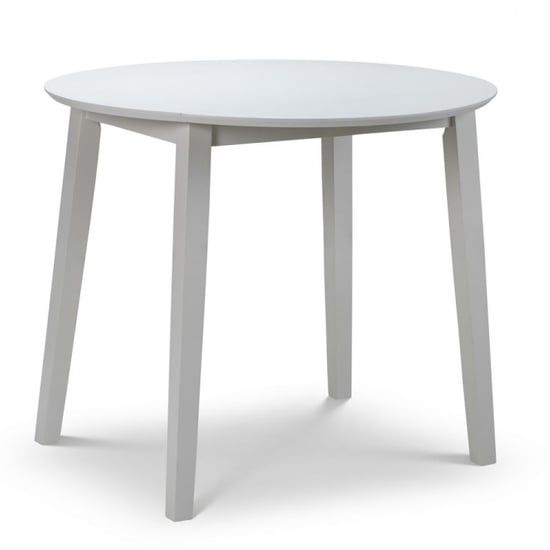 Photo of Calista round drop-leaf wooden dining table in grey