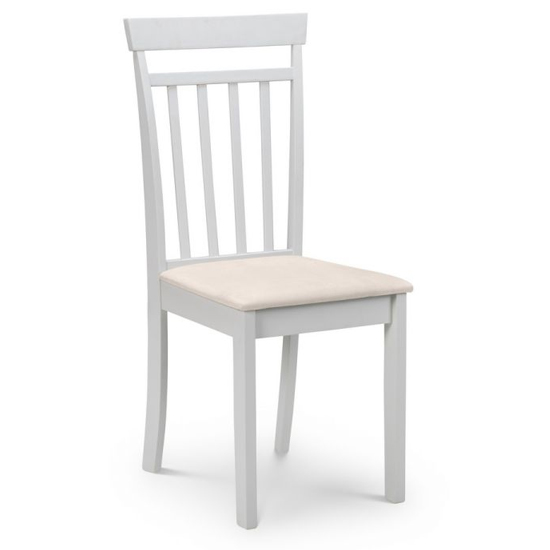 Photo of Calista wooden dining chair in grey with ivory seat