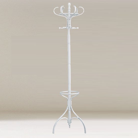 Contemporary Coat Stand In White Wooden Finish