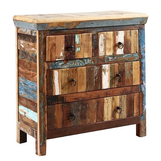 Coburg Wooden Chest Of Drawers In Vintage Oak With 4 Drawers