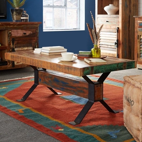 Photo of Coburg wooden coffee table rectangular in reclaimed wood