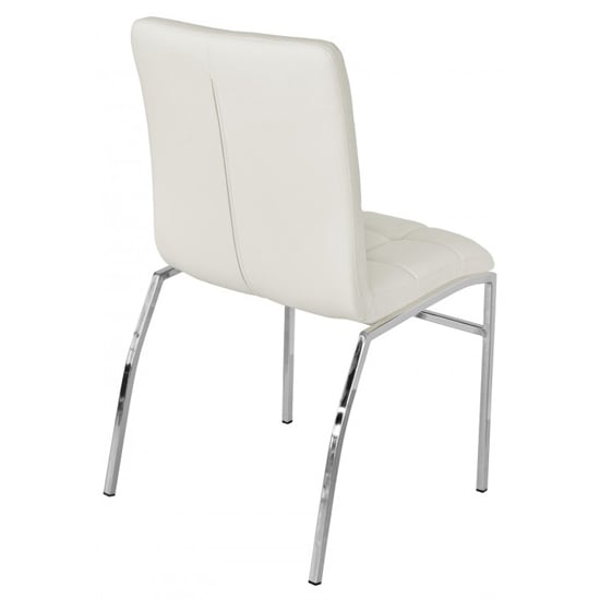 Coco Faux Leather Dining Chair In White With Chrome Legs_2