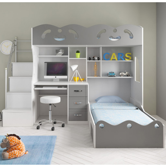 Castleford Wooden Bunk Bed In Grey Sale