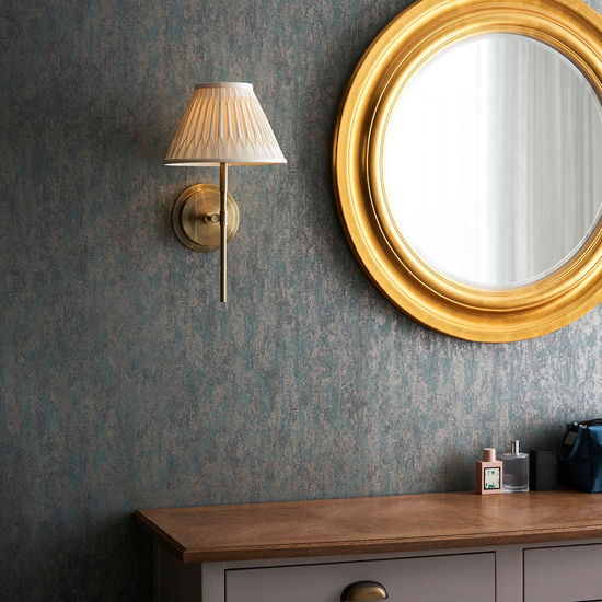 Cocoa And Chatsworth Ivory Shade Wall Light In Antique Brass