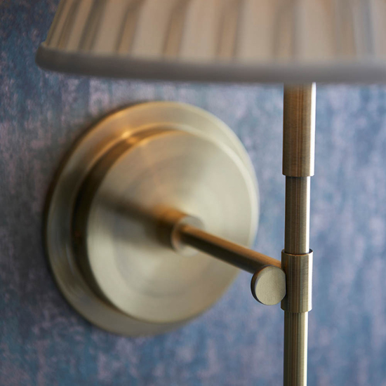 Cocoa And Chatsworth Ivory Shade Wall Light In Antique Brass