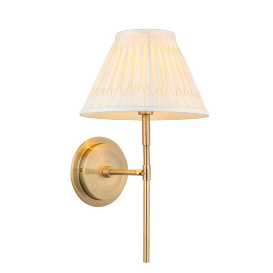 Cocoa And Chatsworth Ivory Shade Wall Light In Antique Brass