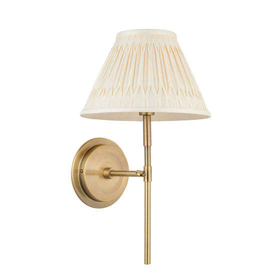 Cocoa And Chatsworth Ivory Shade Wall Light In Antique Brass