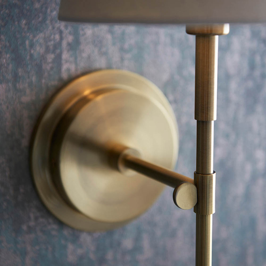 Cocoa And Cici Ivory Tapered Shade Wall Light In Antique Brass