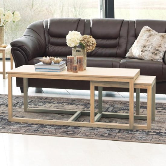 Read more about Cocoa wooden set of 3 coffee tables in oak