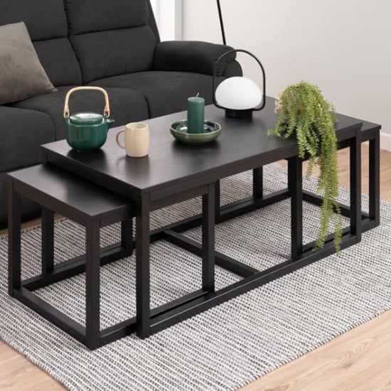 Read more about Cocoa wooden set of 3 coffee tables in black