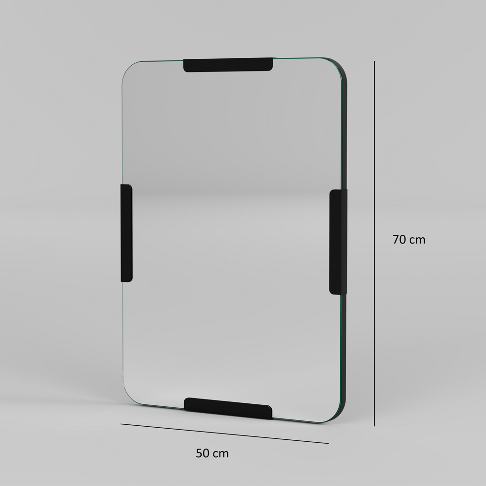 Code Decorative Wall Mirror Black Wooden Frame