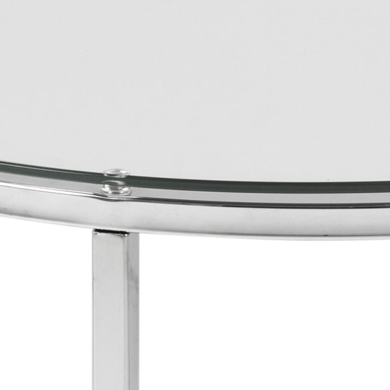 Coeur Round Clear Glass Side Table With Chrome Base_4