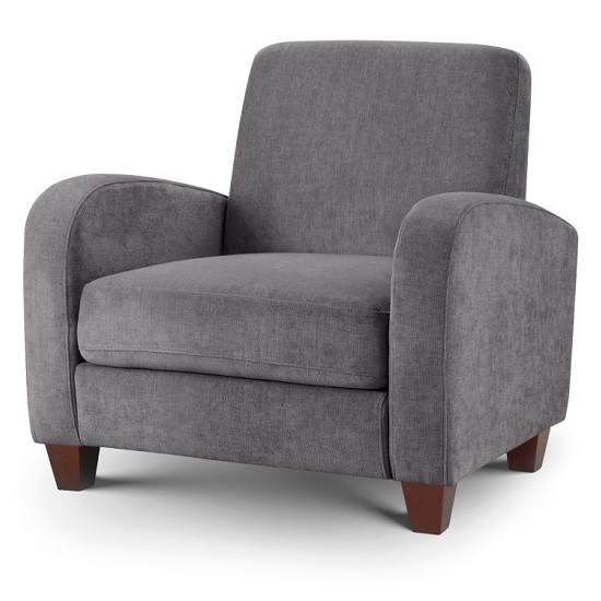 Product photograph of Varali Contemporary Fabric Armchair In Dusk Grey Chenille from Furniture in Fashion