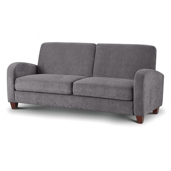 Varali Three Seater Fabric Sofa In Dusk Grey Chenille
