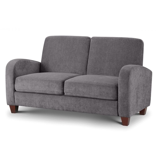 Varali Two Seater Fabric Sofa In Dusk Grey Chenille