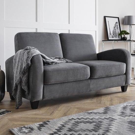 Photo of Varali two seater fabric sofa in dusk grey chenille