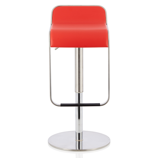 Photo of Cohasset faux leather swivel gas-lift bar stool in red