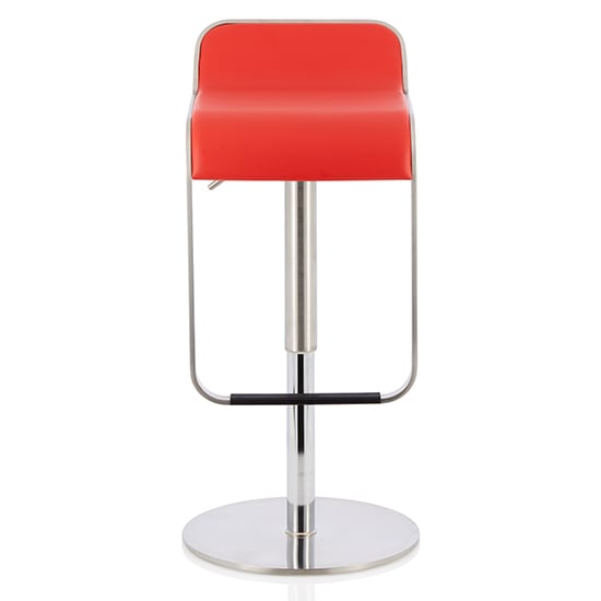 Cohasset Red Faux Leather Swivel Gas-Lift Bar Stools In Pair_2