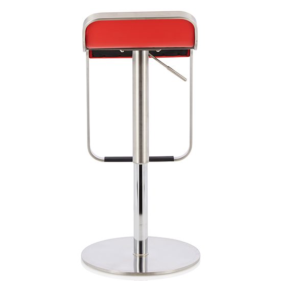 Cohasset Red Faux Leather Swivel Gas-Lift Bar Stools In Pair_4