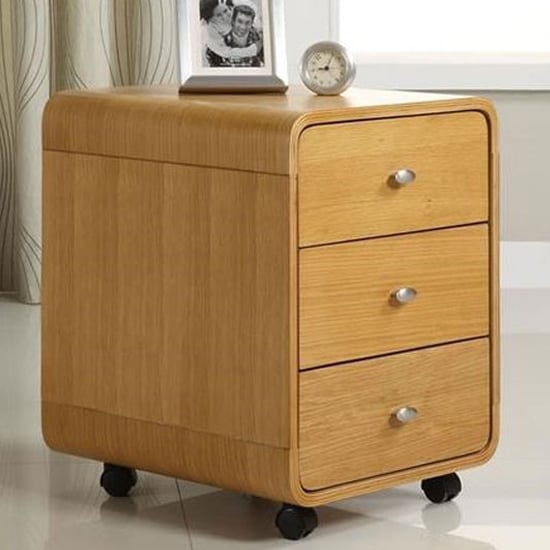Photo of Cohen office pedestal in oak with 3 drawers