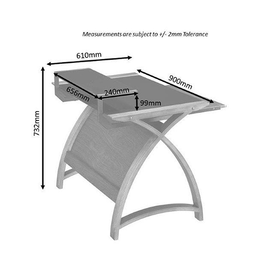 Cohen Small Curve White Glass Top Computer Desk In Grey_2