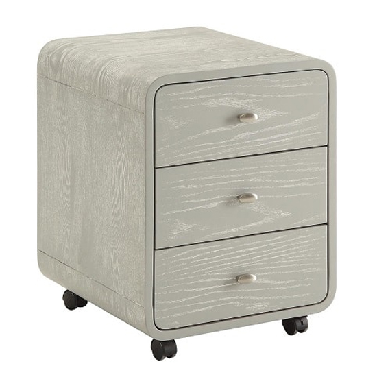 Cohen Wooden Office Pedestal With 3 Drawers In Grey