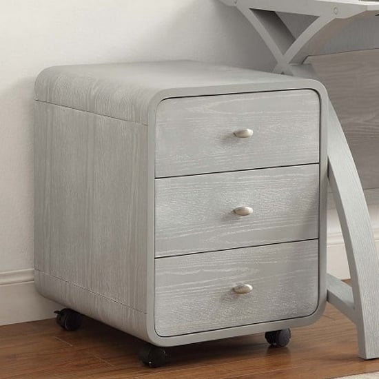 Read more about Cohen wooden office cabinet in grey ash with 3 drawers