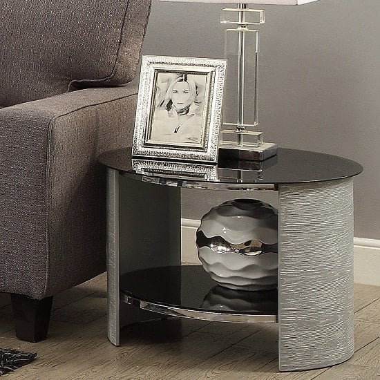 Cohen Glass Lamp Table Round In Black And Grey Ash_1
