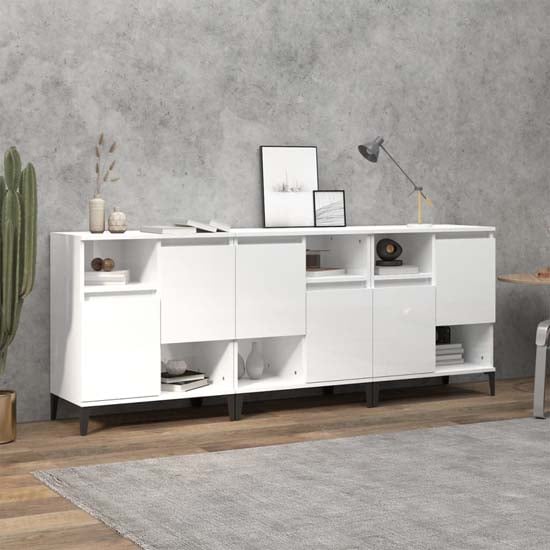 Read more about Coimbra high gloss sideboard with 6 doors in white