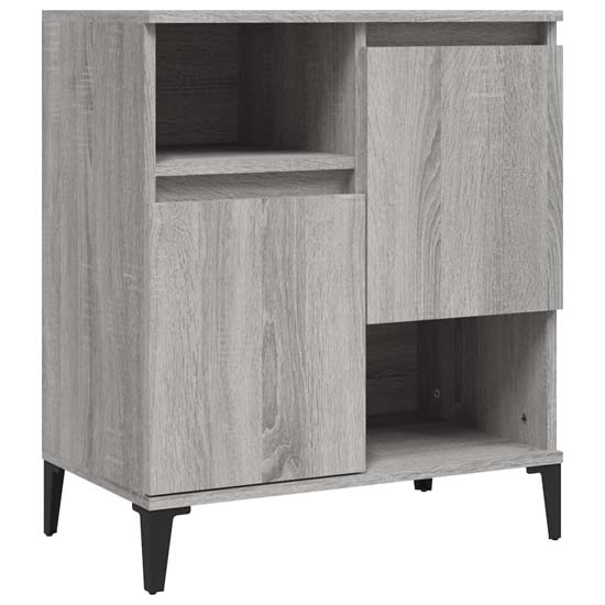 Coimbra Wooden Sideboard With 6 Doors In Grey Sonoma Oak