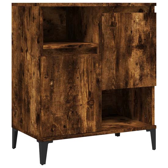 Coimbra Wooden Sideboard With 6 Doors In Smoked Oak