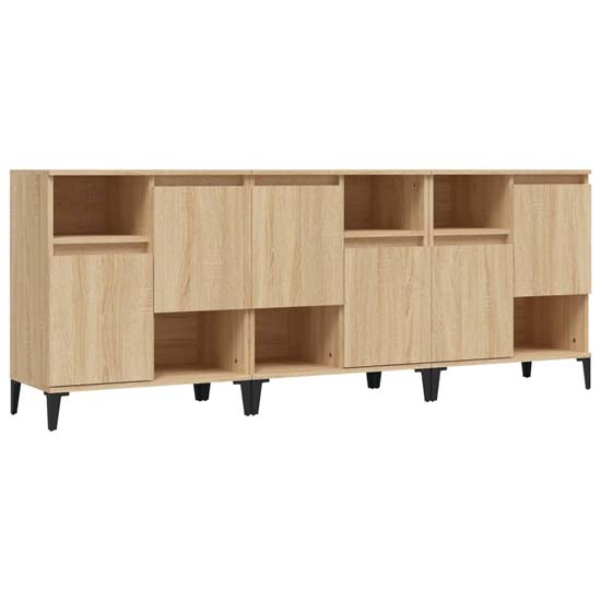 Coimbra Wooden Sideboard With 6 Doors In Sonoma Oak