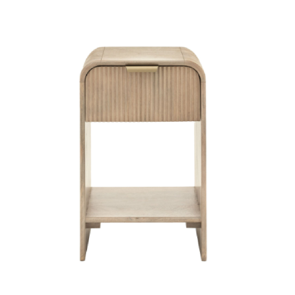 Coimbra Small Wooden Bedside Cabinet With 1 Drawer In Natural