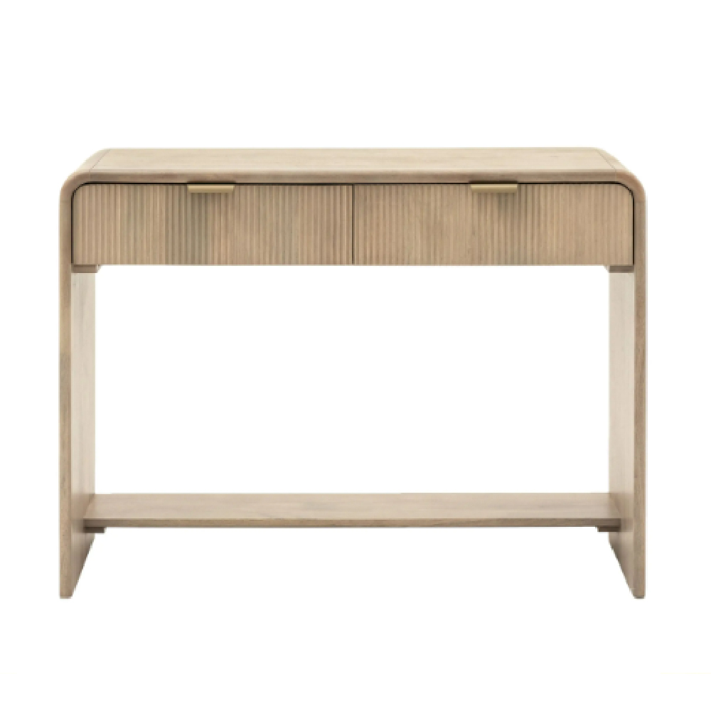 Coimbra Wooden Console Table With 2 Drawers In Natural