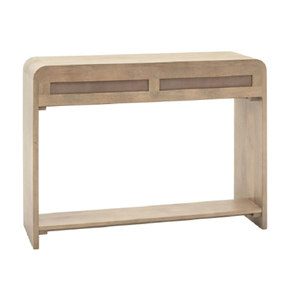 Coimbra Wooden Console Table With 2 Drawers In Natural