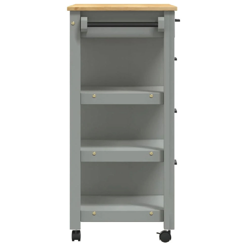 Coimbra Wooden Kitchen Trolley With 4 Drawers In Grey And Oak