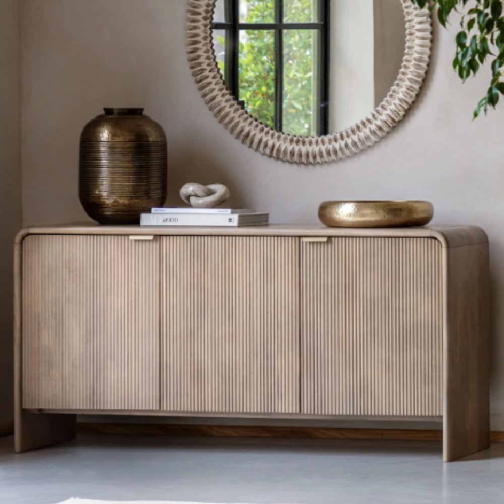 Coimbra Wooden Sideboard With 3 Doors In Natural