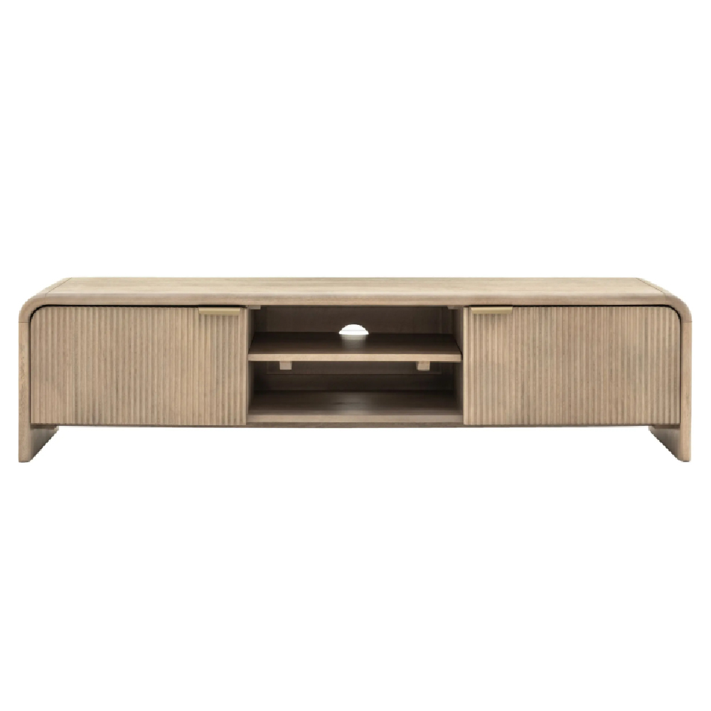 Coimbra Wooden Tv Stand With 2 Doors In Natural