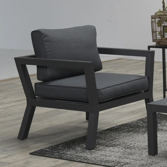 Colap Armchair In Carbon Black Metal Frame