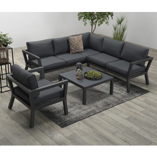 Colap Corner Sofa With Coffee Table In Carbon Black Furniture in Fashion