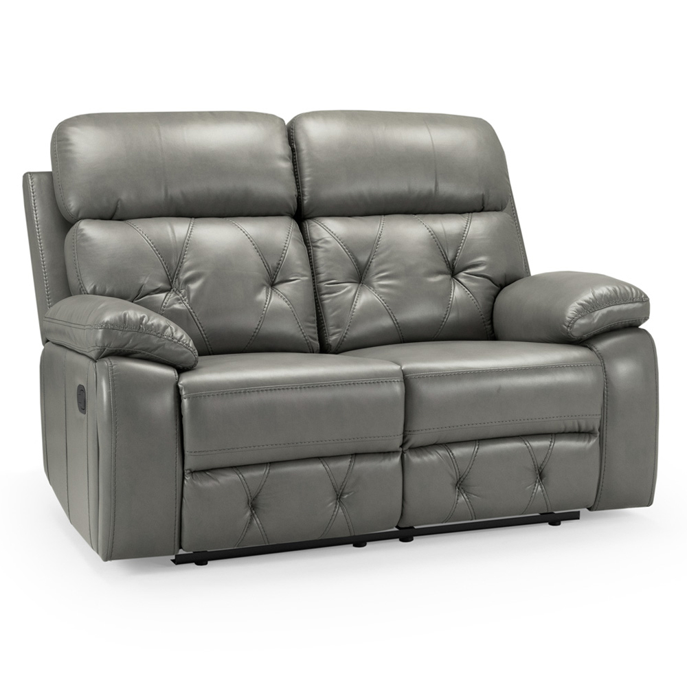Colby Faux Leather Recliner 2 Seater Sofa In Grey | Furniture in Fashion