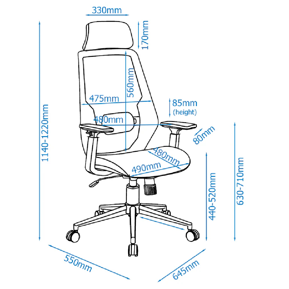 Coleford Fabric Home And Office Chair In Black