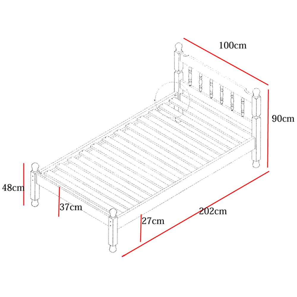 Coleton Spindle Wooden Small Double Bed In Waxed Pine