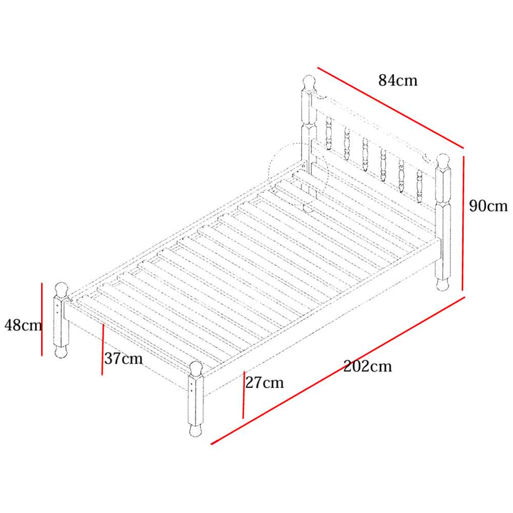 Coleton Spindle Wooden Single Bed In Waxed Pine