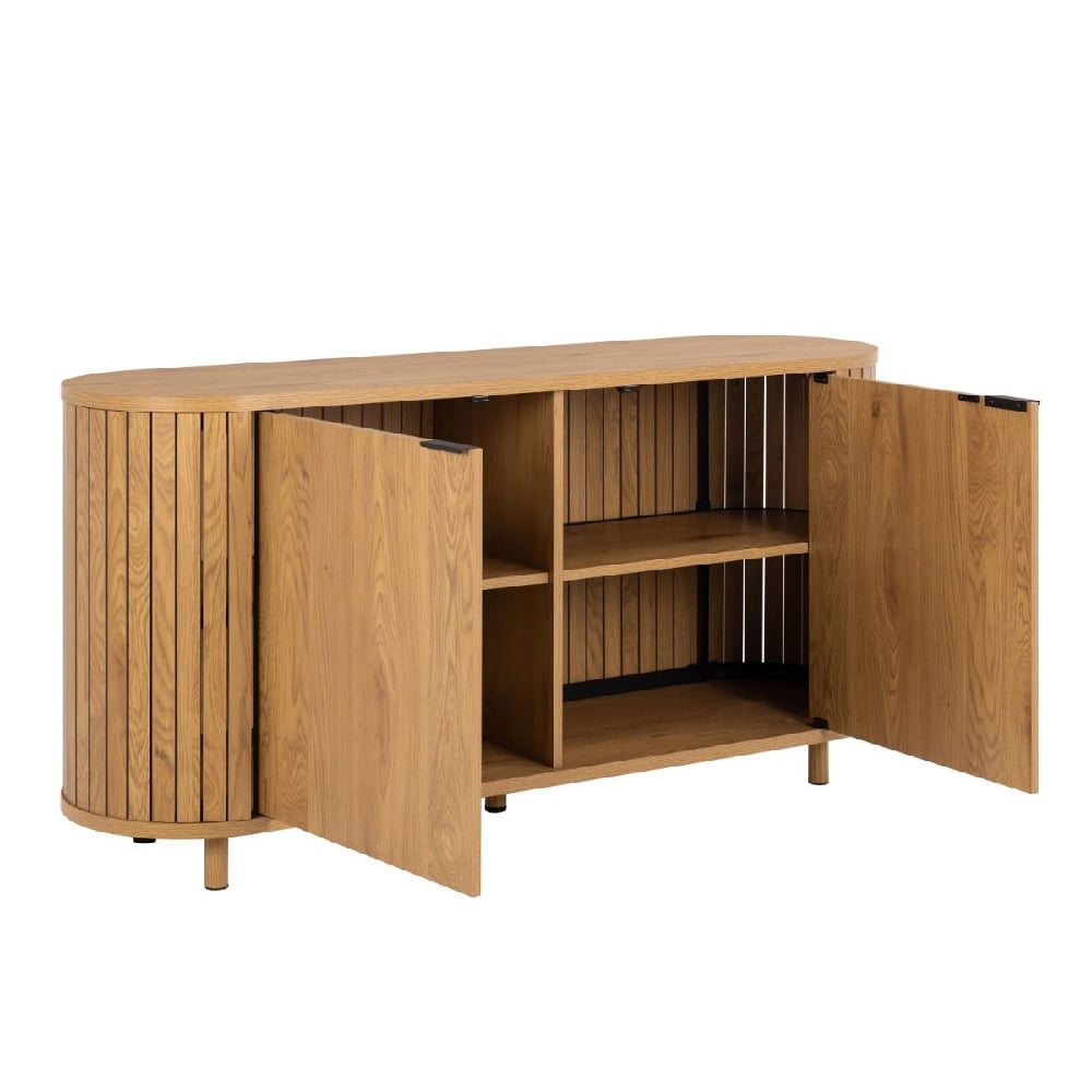 Colima Wooden Storage Cabinet With 2 Doors In Oak