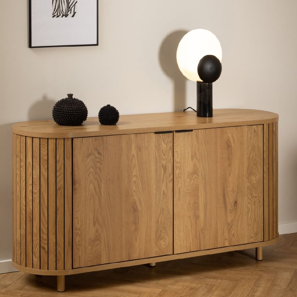 Read more about Colima wooden storage cabinet with 2 doors in oak